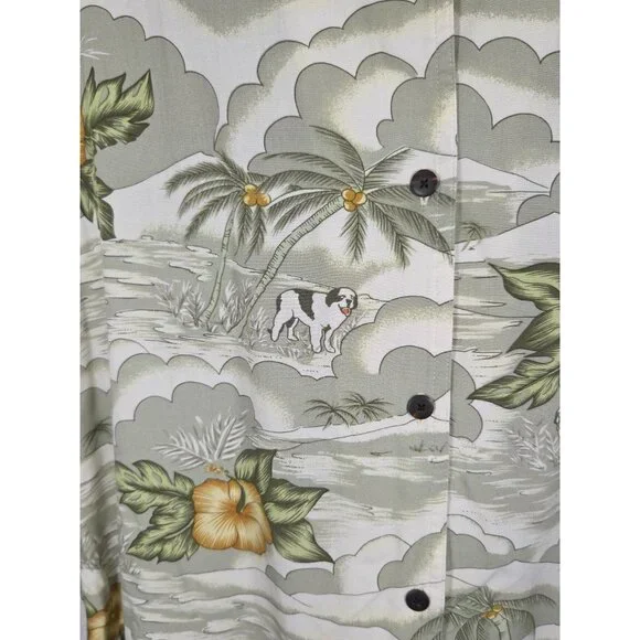 Big Dogs Hawaiian St. Bernard Button Up Short Sleeve Casual Outdoors Size 22/24 - Picture 2 of 5